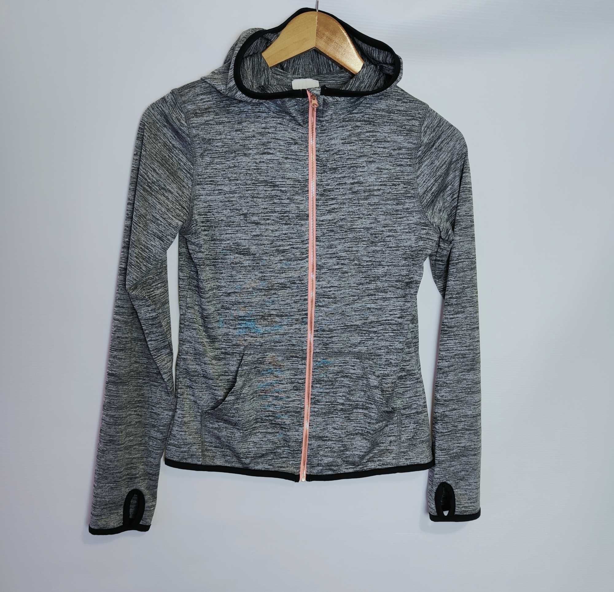 Bluza Damska Szara  z Kieszeniami Sportowa z Kapturem H&M (S)