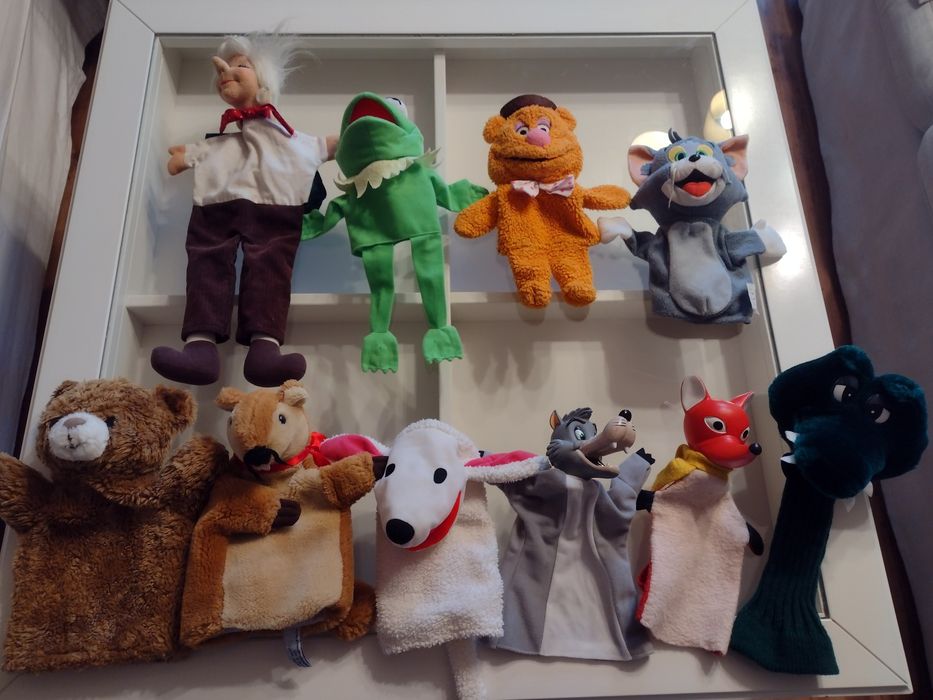 Pacynki na rękę żaba Kermit miś Fozzie kot