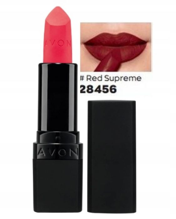 Kremowa/Matowa szminka do ust Avon Ultra Matte lipstick Red Supreme 3,
