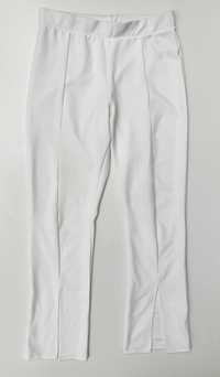 Spodnie Białe Legginsy L 40 NLY Trend Rozcięcia Rozporki