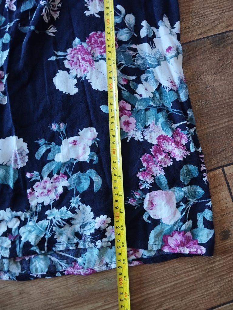 Długa sukienka w kwiaty h&m XS/S
