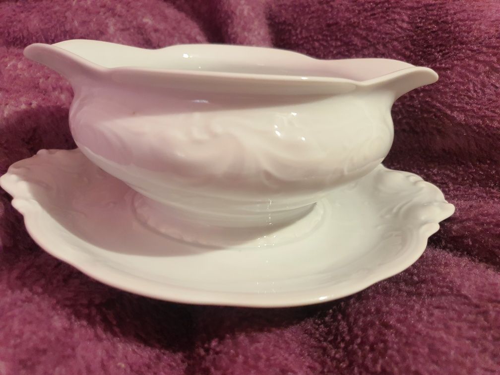 Sosjerka na podstawie Fryderyka biała porcelana Krzysztof Kristoff