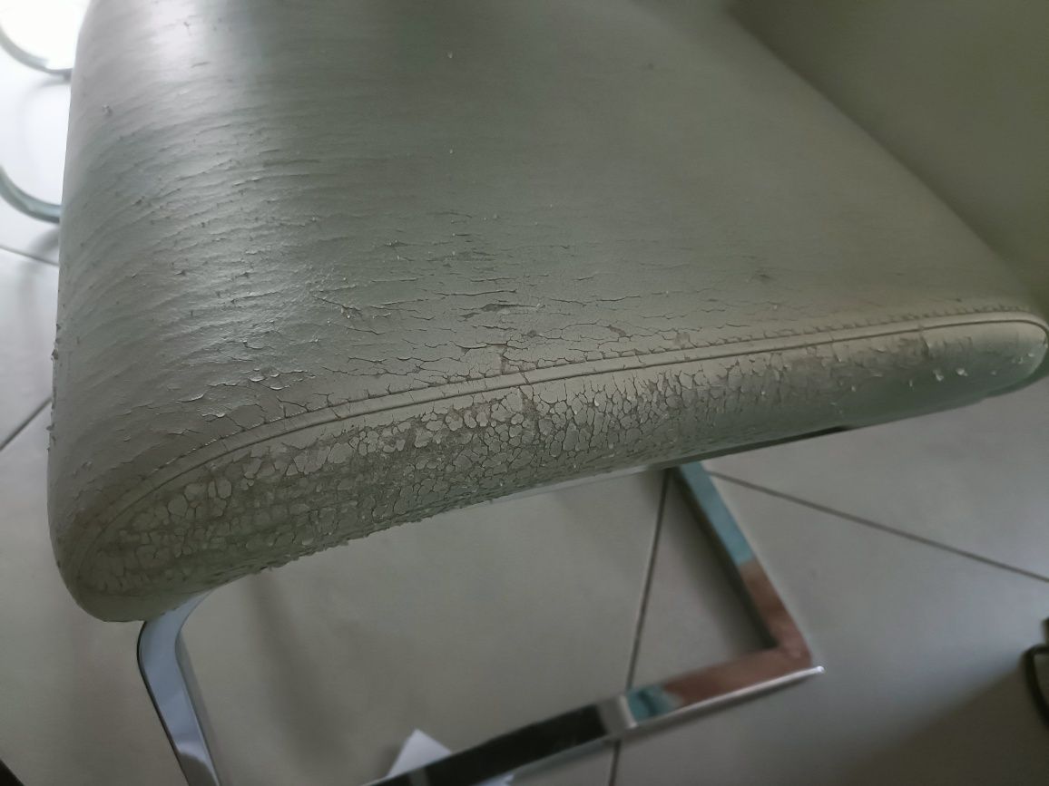 Zestaw krzeseł 6 masywne eleganckie skóra