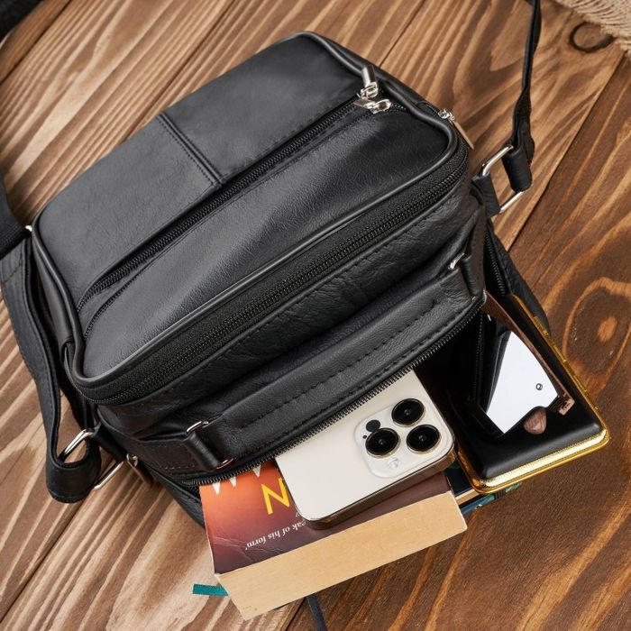 saszetka męska listonoszka na ramię skórzana czarna abruzzo abr-03