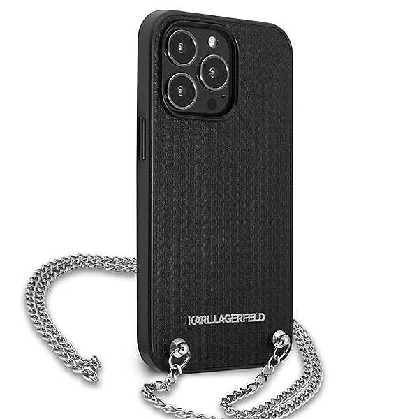 Etui Karl Lagerfeld Leather Textured and Chain na iPhone 13 Pro Max 6,