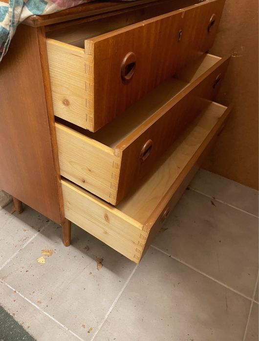 Komoda lata 60 teak lite drewno tekowe vintage retro