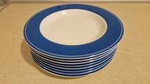 Conjunto de 8 pratos de sopa de porcelana