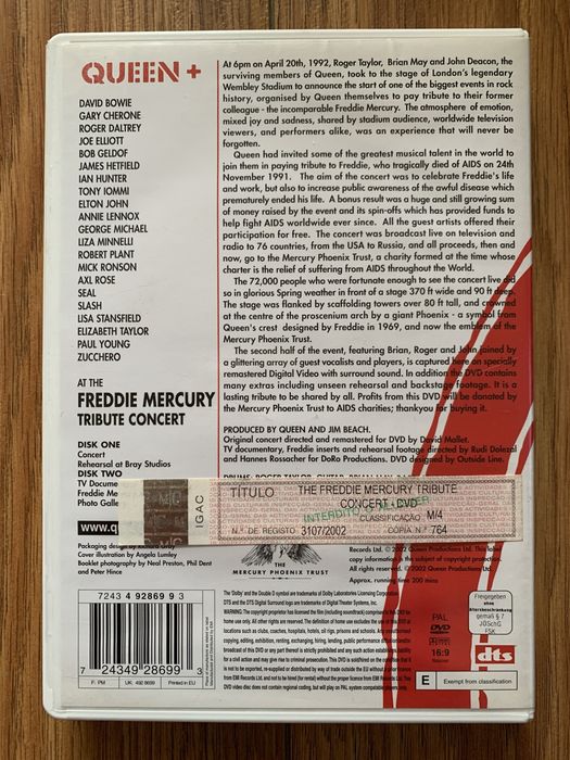 The Freddie Mercury - Tribute Concert - 2 dvds