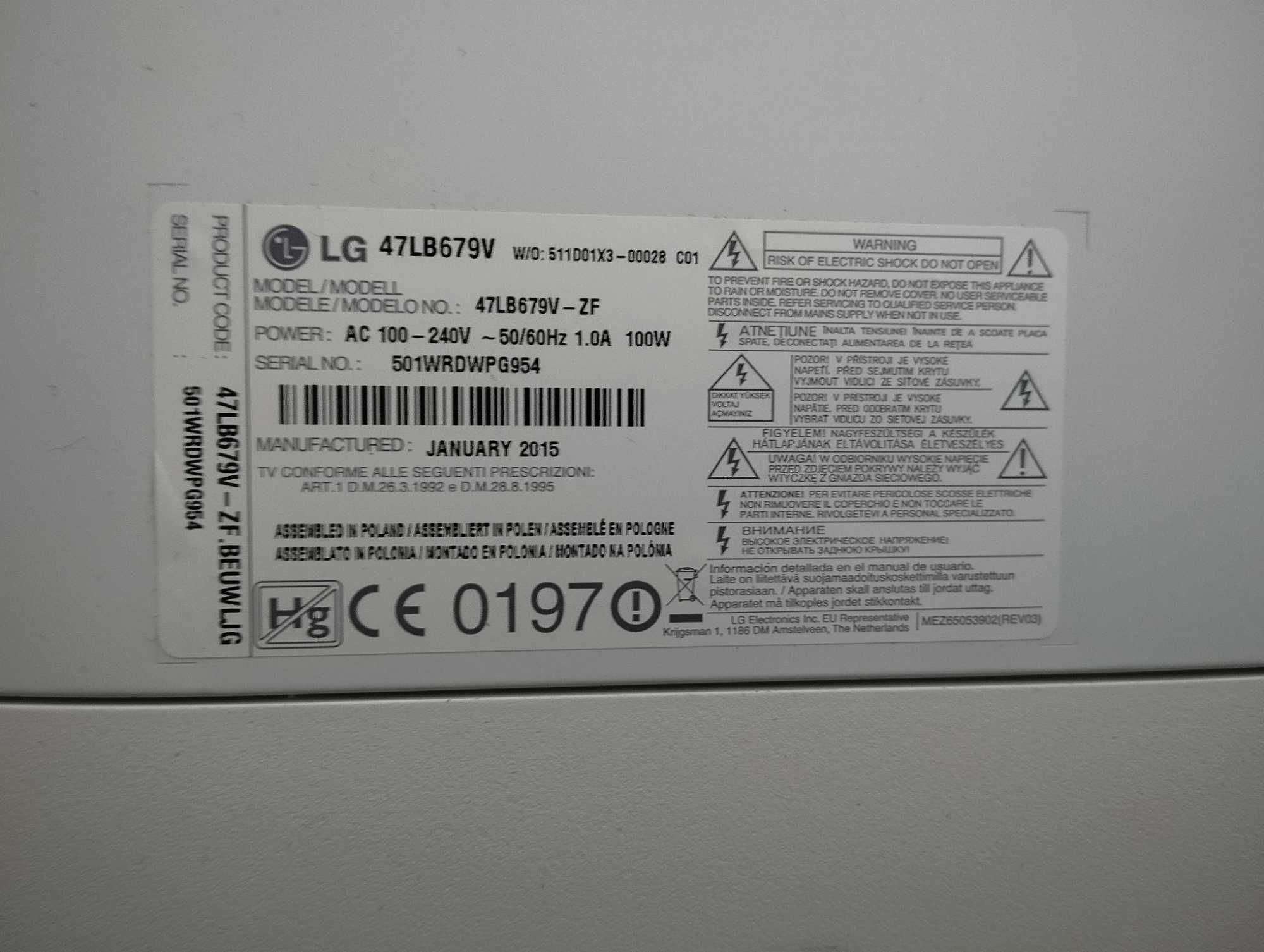 Телевізор LG 47LB679V