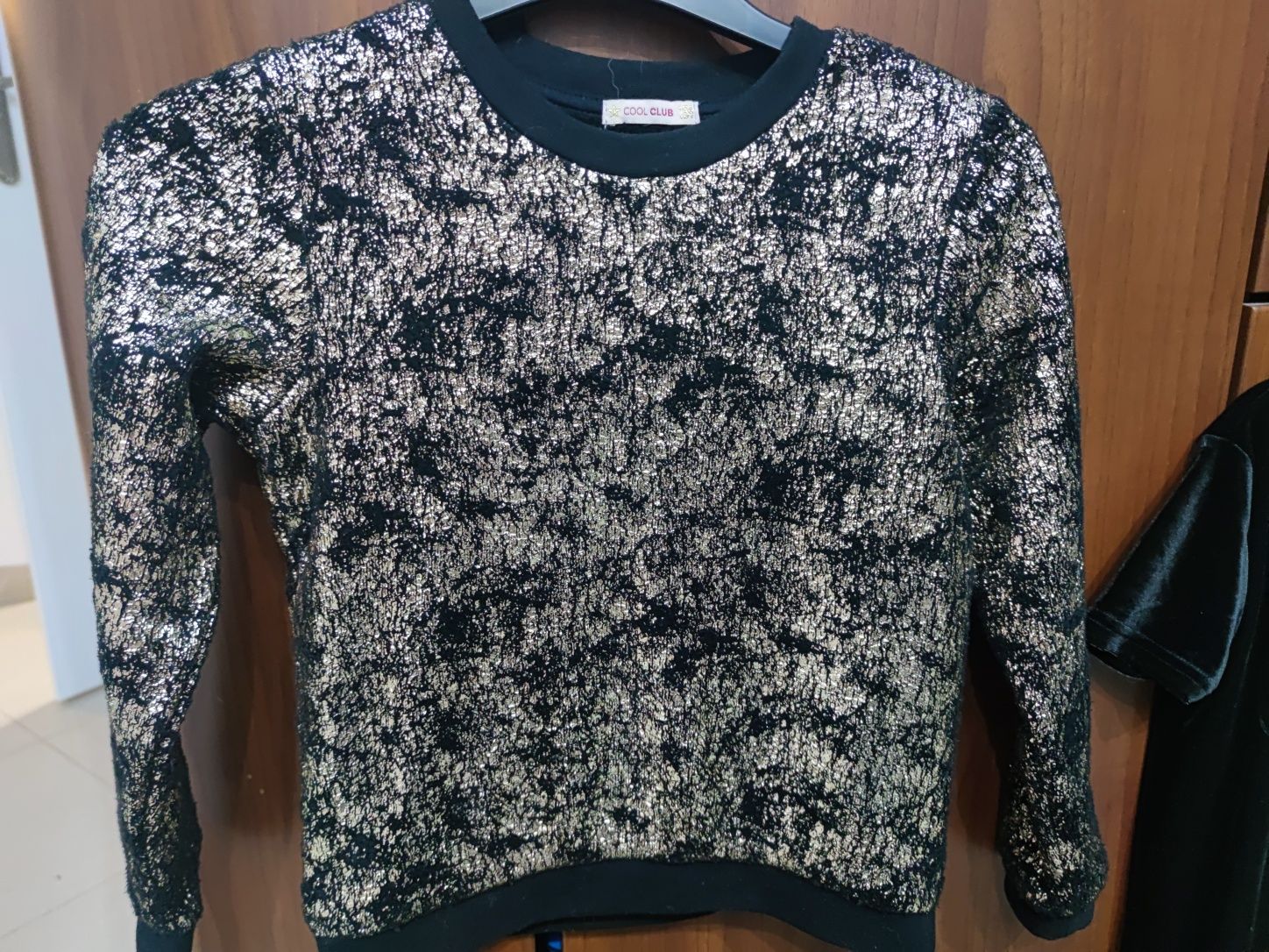 bluza dziewczęca złoto-czarna 134