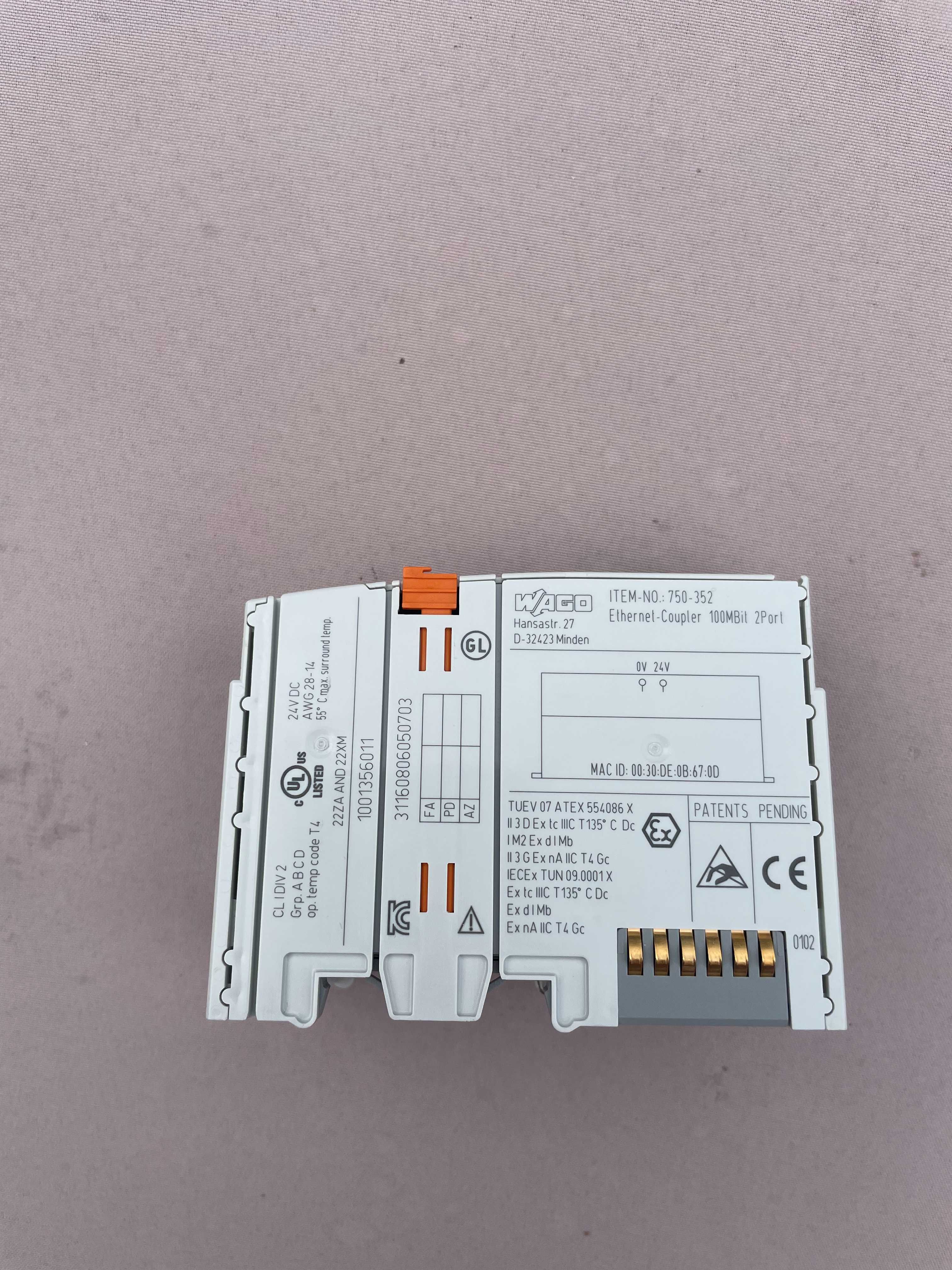 WAGO 750 / 352 interfejs sieciowy MODBUS TCP