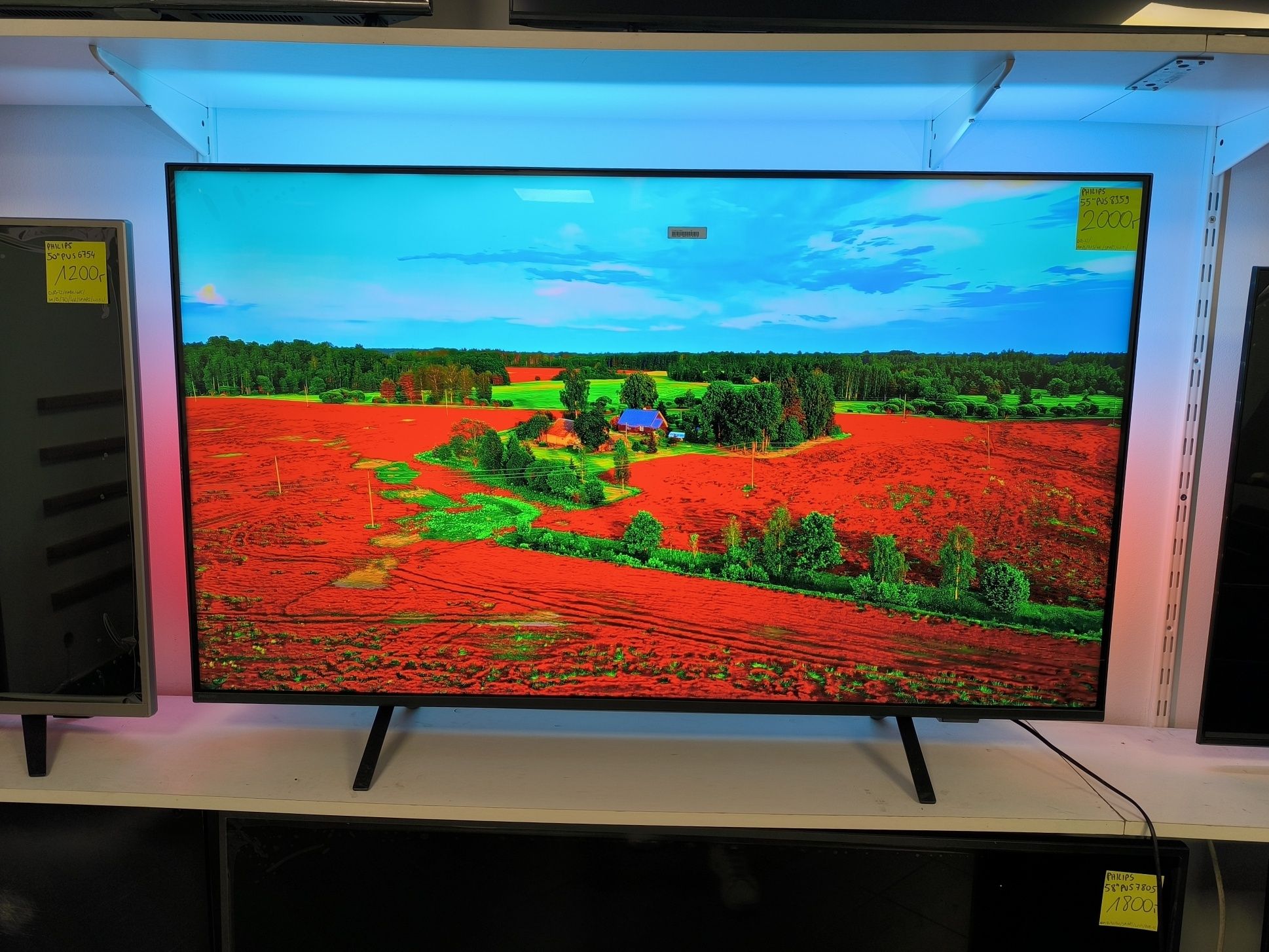 Nowy Philips 55 cali 4K UHD hdr Smart WIFI DVB-T2 HEVC 55PUS8359 gw12m