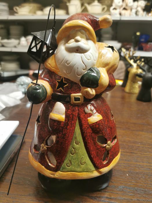 Świecznik Lampion Mikołaj na podgrzewacz Święta