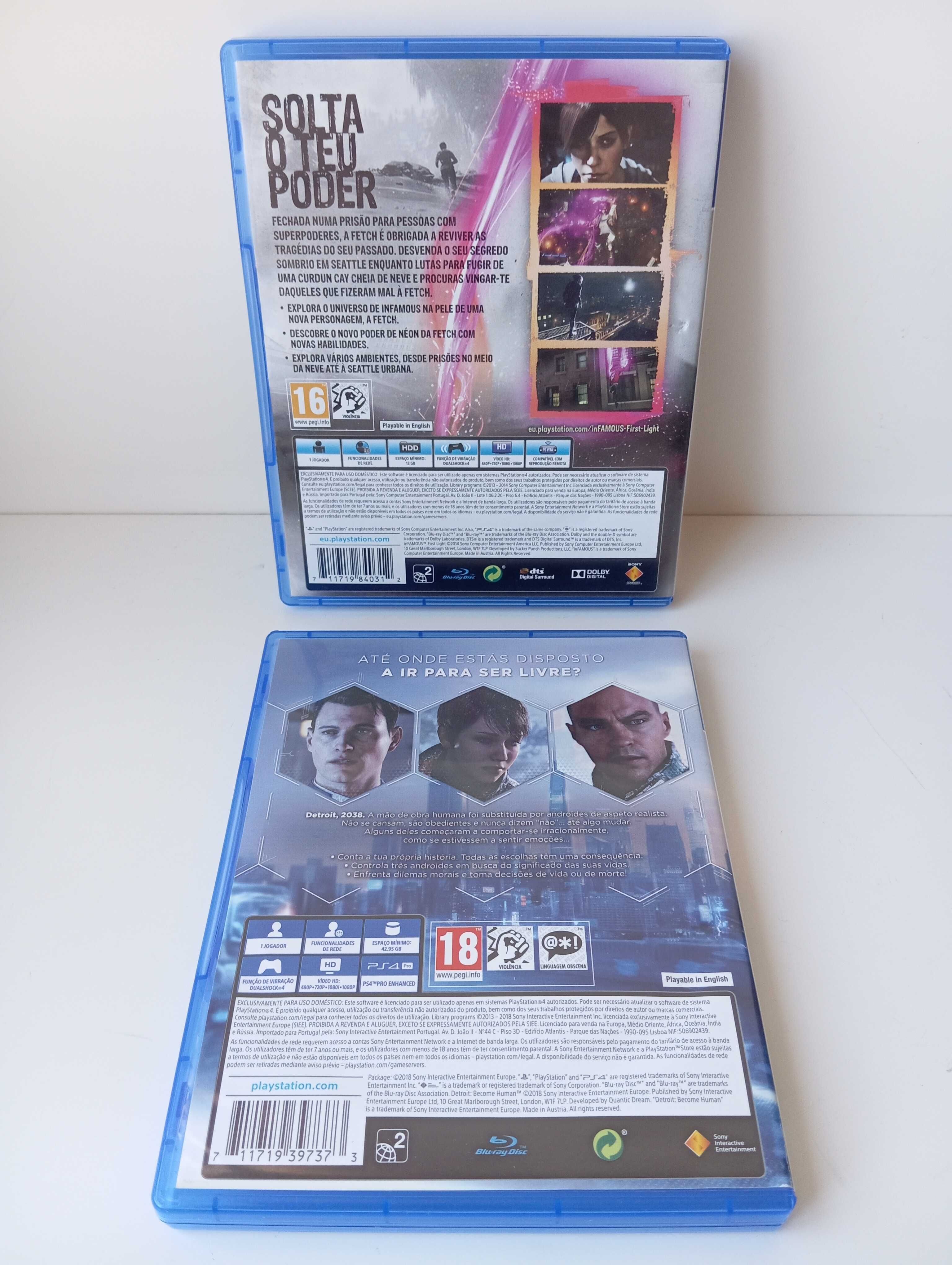 Infamous first light + Detroit become human, PS4 PlayStation 4