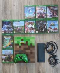 Xbox one S Minecraft Edition + 6 gier