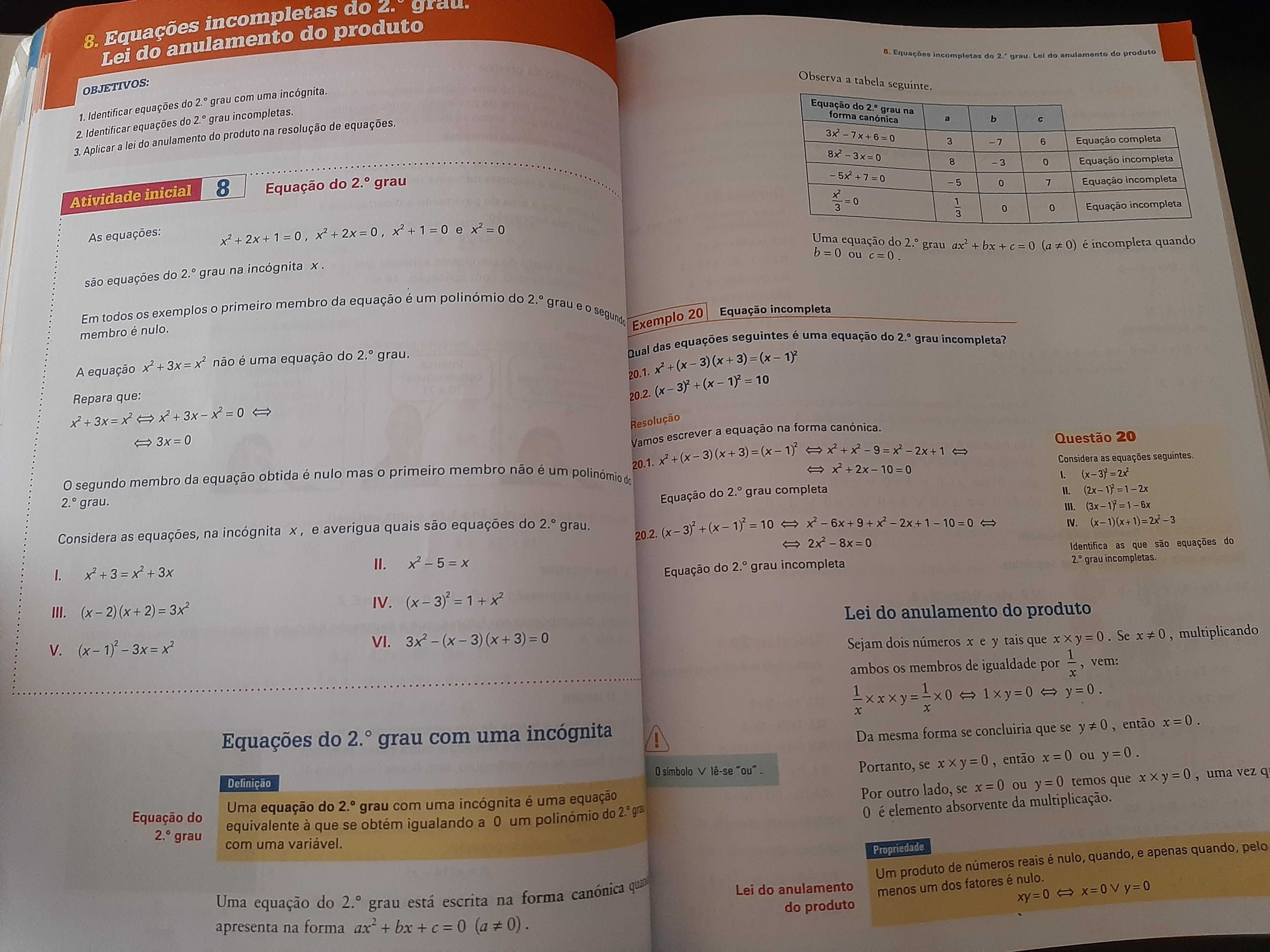 Manuais - Matemática 8º ano (Parte 1 e Parte 2)