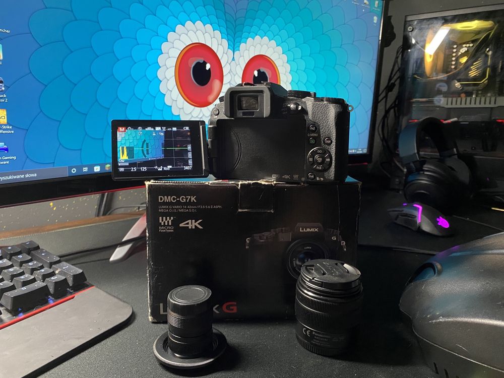 Panasonic Lumix g7 + obiektywy + baterie