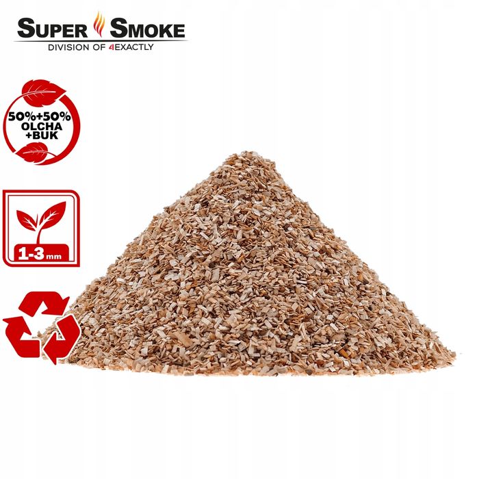 Zrębki Wędzarnicze Super Smoke OLCHA+BUK KL- 02 (1-3mm) 6L Doypack