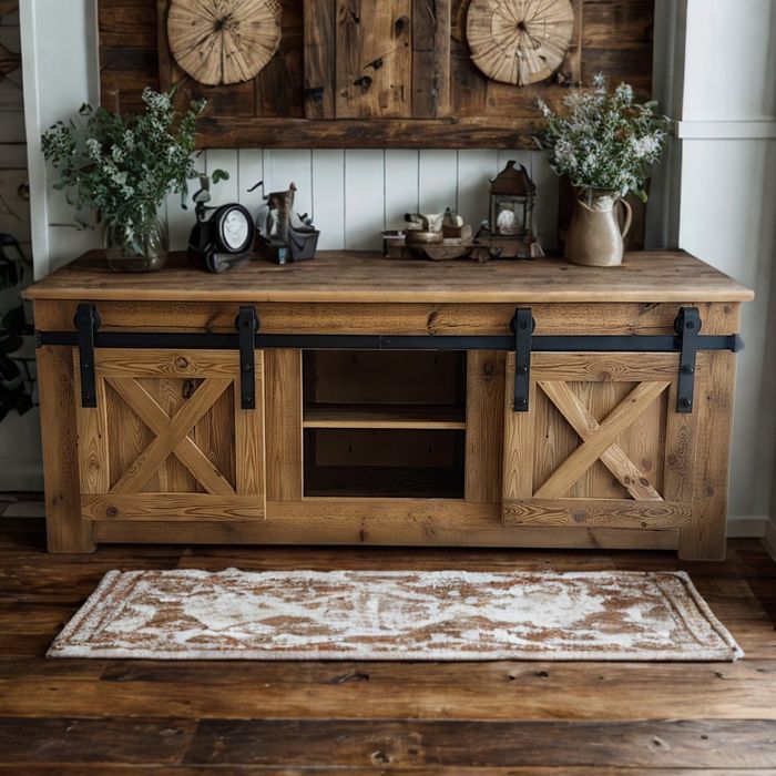 Komoda z drzwiami przesuwnymi,stare drewno, stare belki, stare deski