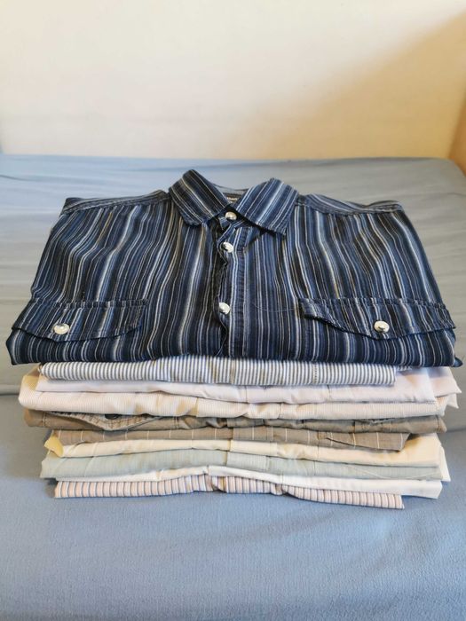 Duża paka lekko używanych koszul męskich, długi rękaw, rozm. L/176-180