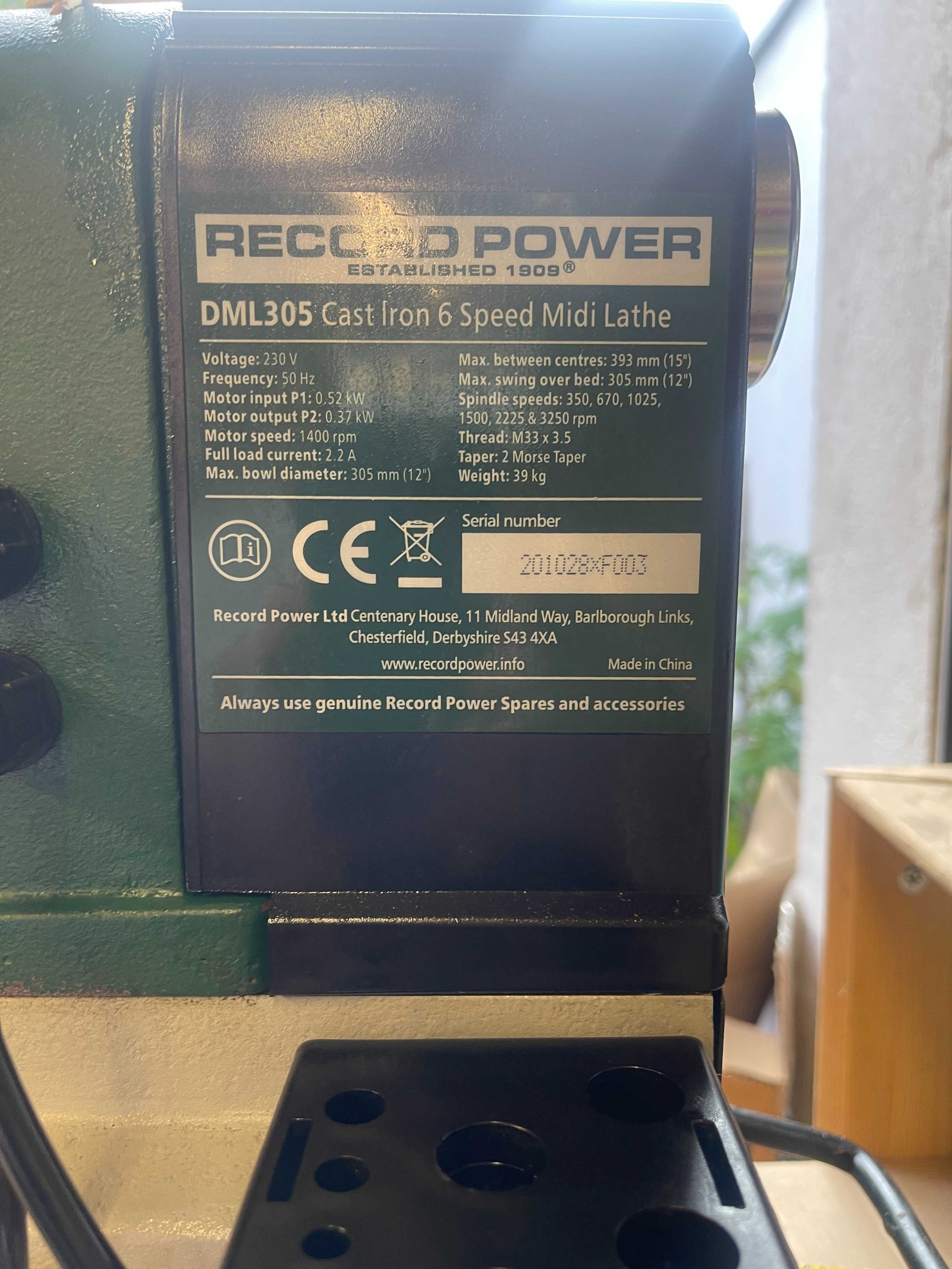 Tokarka Record Power DML305 z akcesoriami