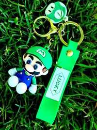Zielona zawieszka do plecaka kluczy dla dziecka Mario i Luigi