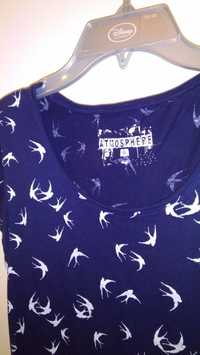 T-SHIRT azul JUSTA com estampas de andorinhas NOVA