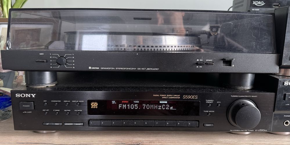 Wieża Sony + gramofon + kolumny.