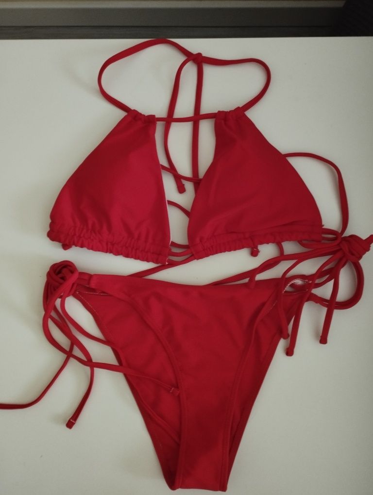 Bikini liso vermelho Shein