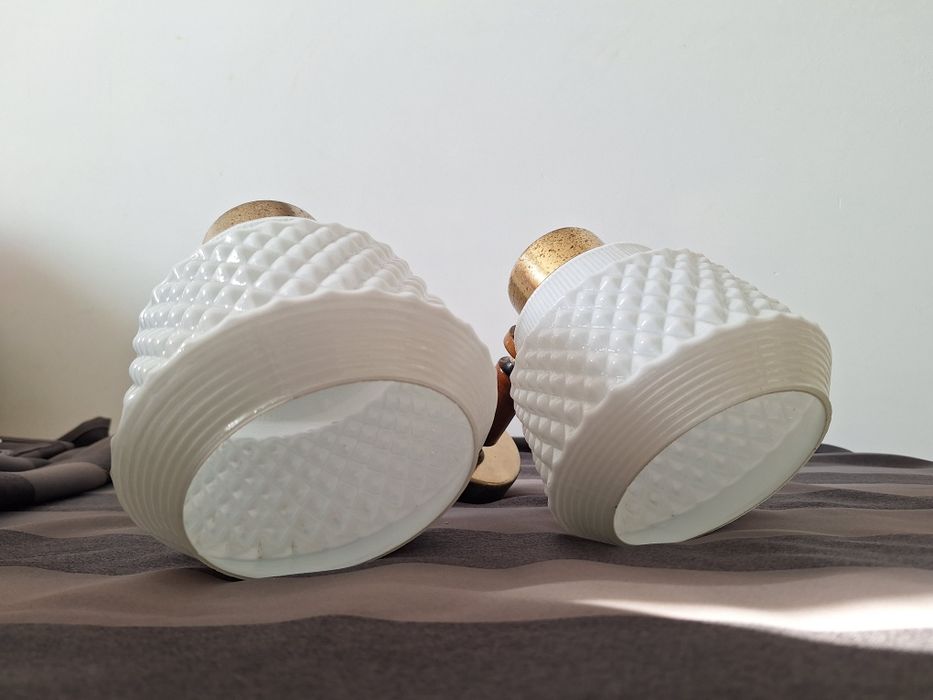 Dwa Klosze lampy kinkiety wczesny PRL