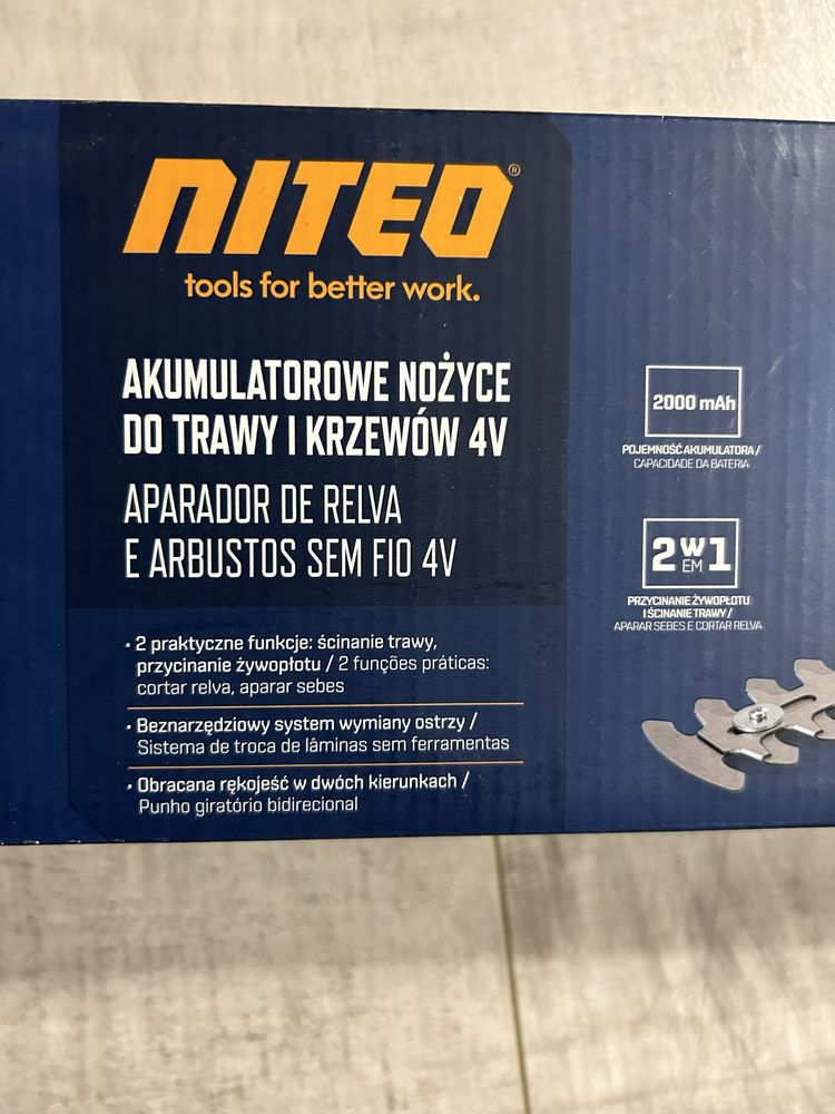 Nowe akumulatorowe nozyce do trawy i krzewow niteo