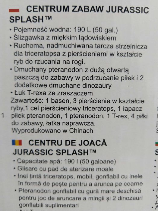 NOWY Basen Dla Dzieci Jurassic Splash Ślizgawka Zraszacz Piłki BESTWAY