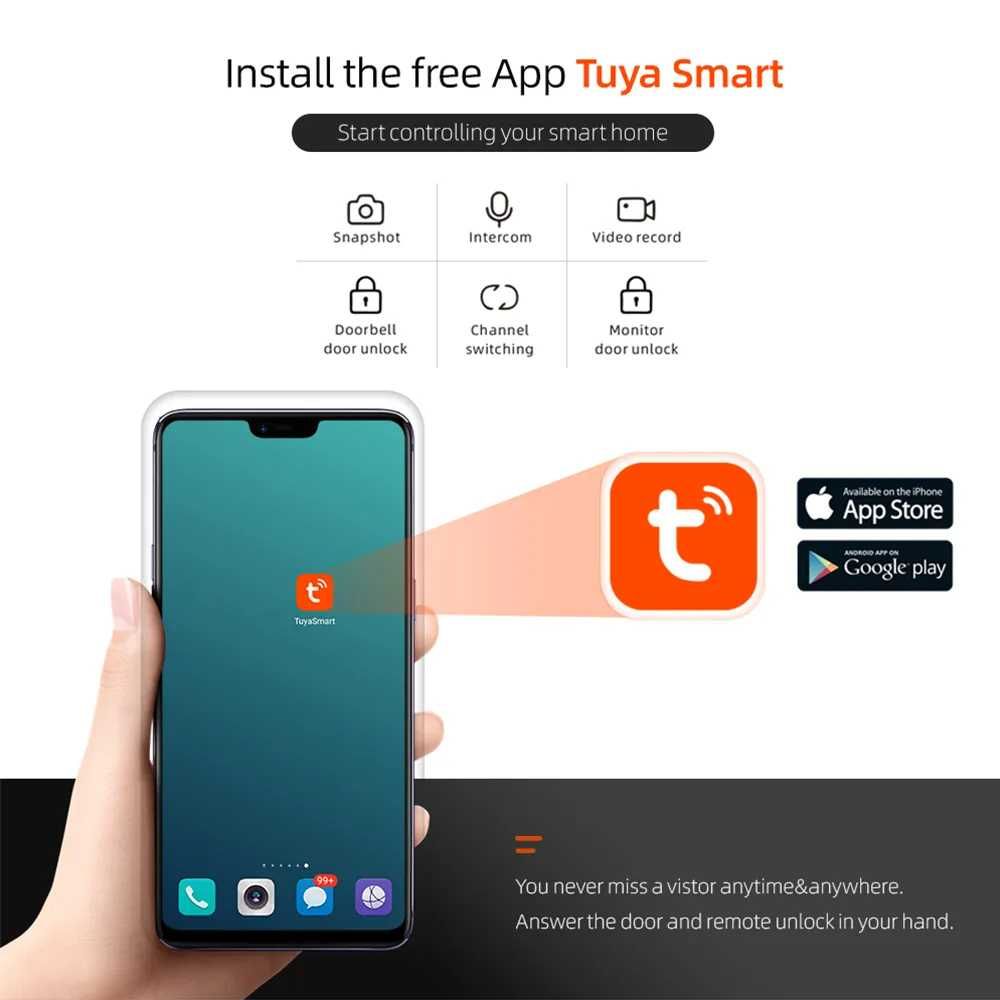 Vídeo Porteiro Campainha WiFi   TUYA * 1080P *