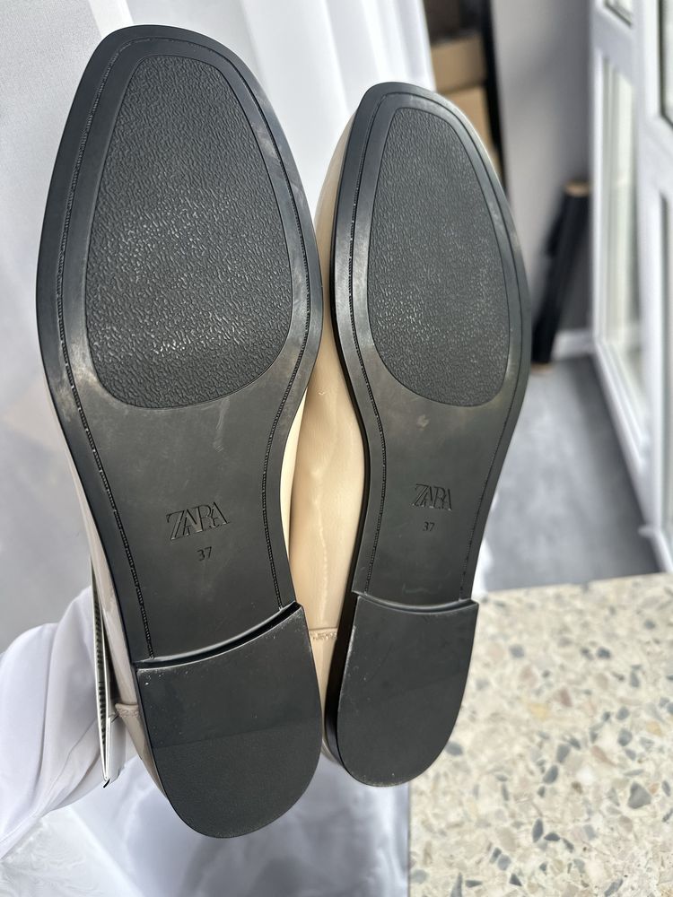 Zara nowe beżowe mokasyny damskie 37