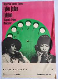 Plakat do filmu Tylko jeden telefon 1970 Vintage Prl Oryginał