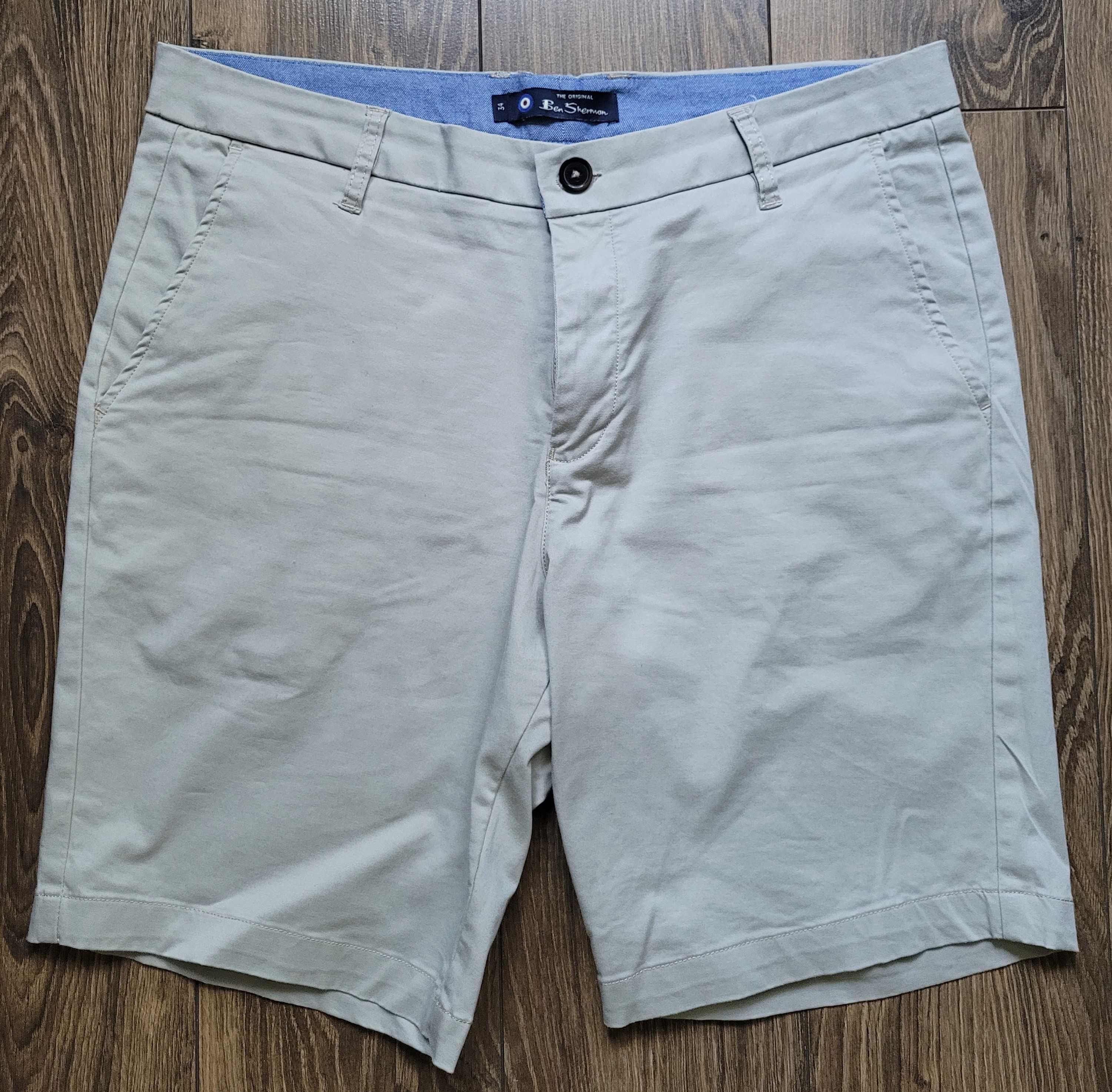 spodenki bermudy szorty chino Ben Sherman W34 beżowe bawełna