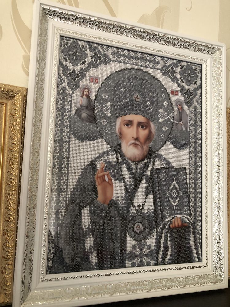 Ікона бісером Святий Миколай
