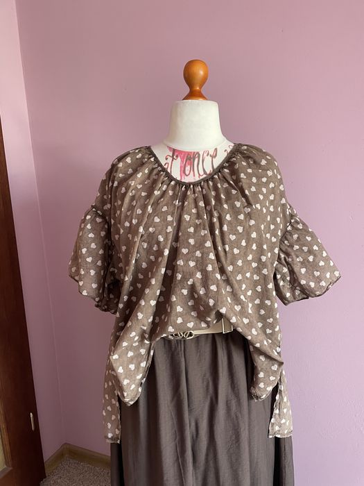 Delikatna zwiewna bluzka MU MU w serduszka 40/42/44/46/48