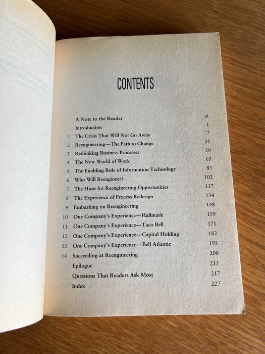 REENGINEERING THE CORPORATION     Michael Hammer  &  James Champy