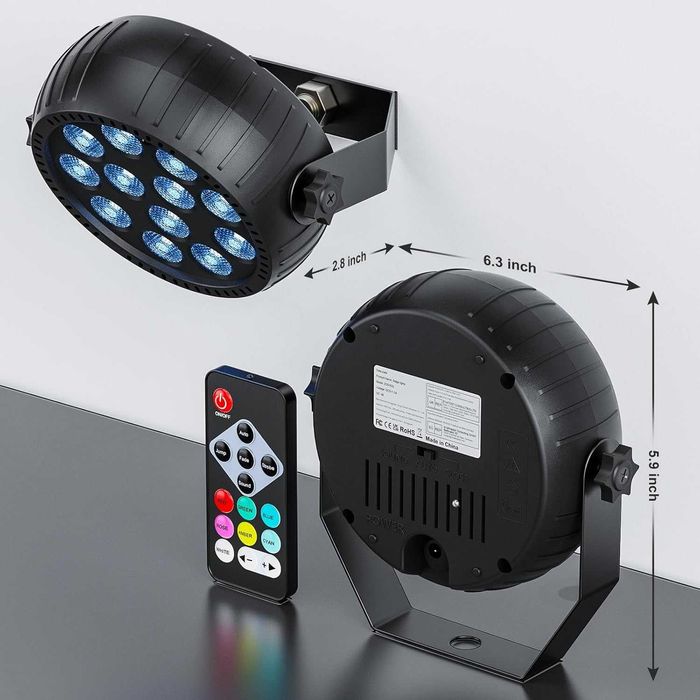4x reflektor sceniczny LED RGB akumulator pilot scena DJ impreza