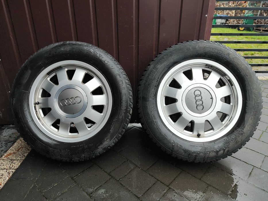 Felgi aluminiowe AUDI 15'' 5x112 + zimowe opony 195/65 R15 - komplet