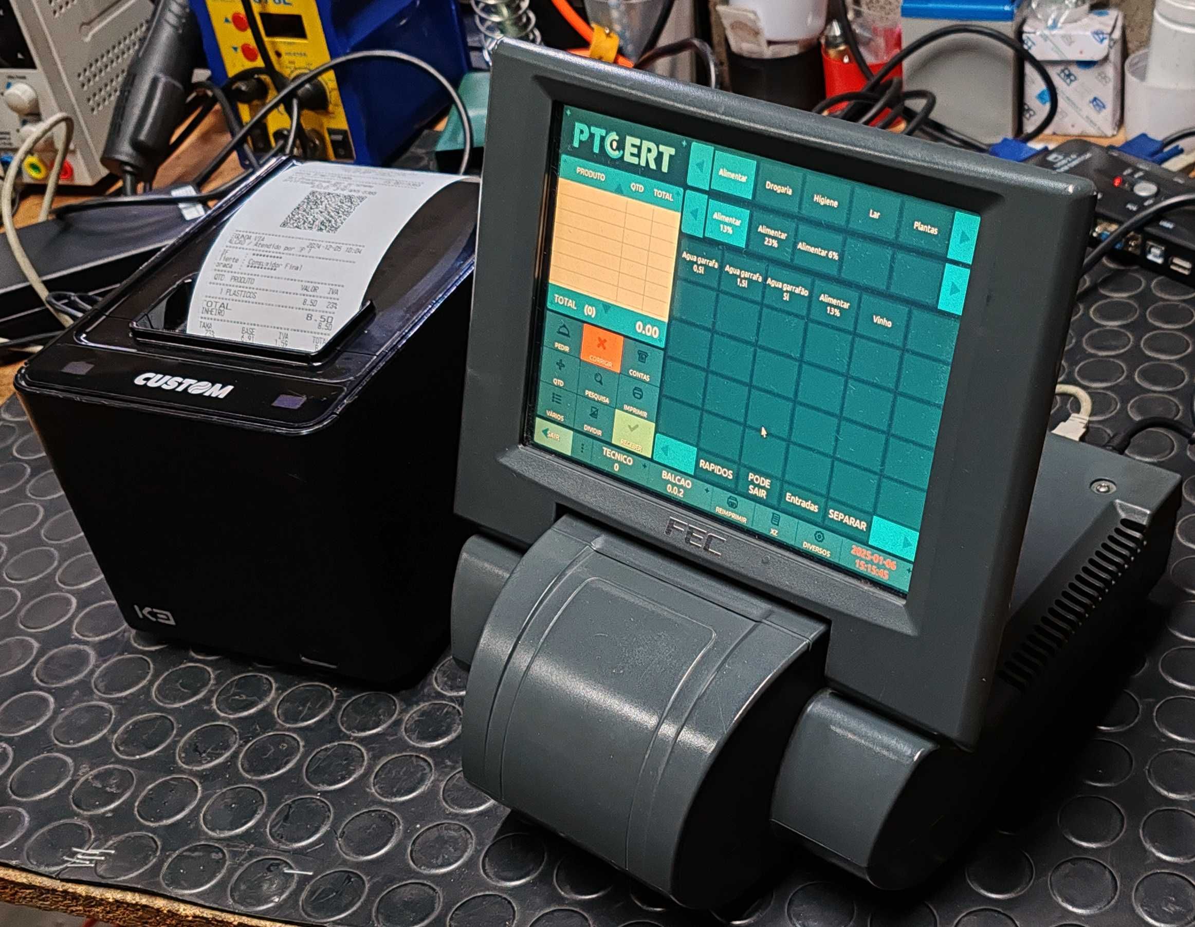 **Computador POS FEC com Ecrã Tátil - Pronto para Restaurantes**