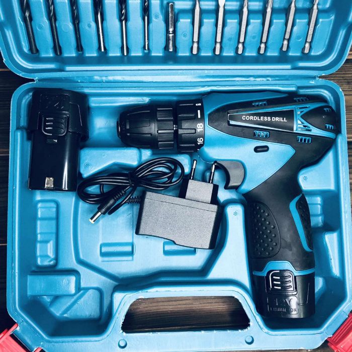 Шуруповерт Аккумуляторный Cordless Drill с набором насадок 12В 1.5Ач