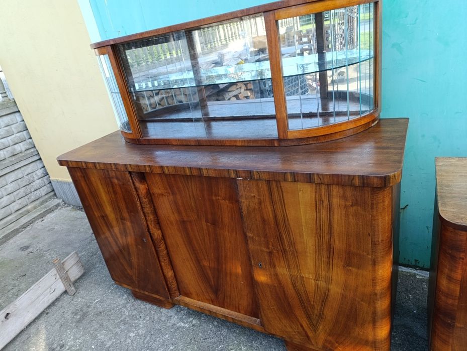 Duża komoda oszklona wys połysk ,czasy PRL-U.
