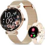 Damski smartwatch z połączeniem Bluetooth, 1,19" AMOLED  2 bransoletki
