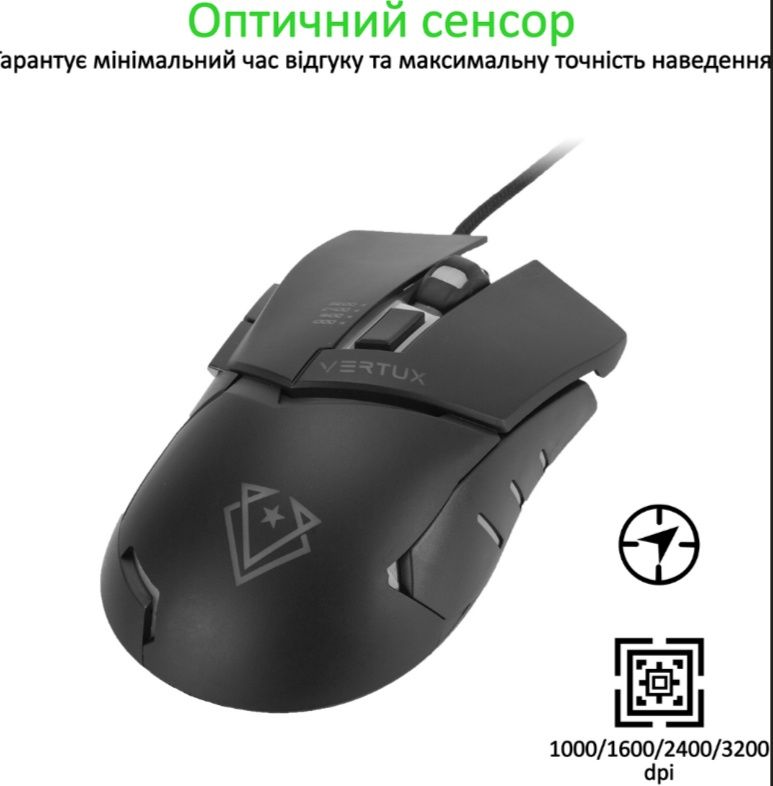 Ігрова миша Vertux Dominator/ Ігрова мишка Vertux Dominator