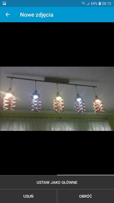 Lampa sufitowa szklana sople