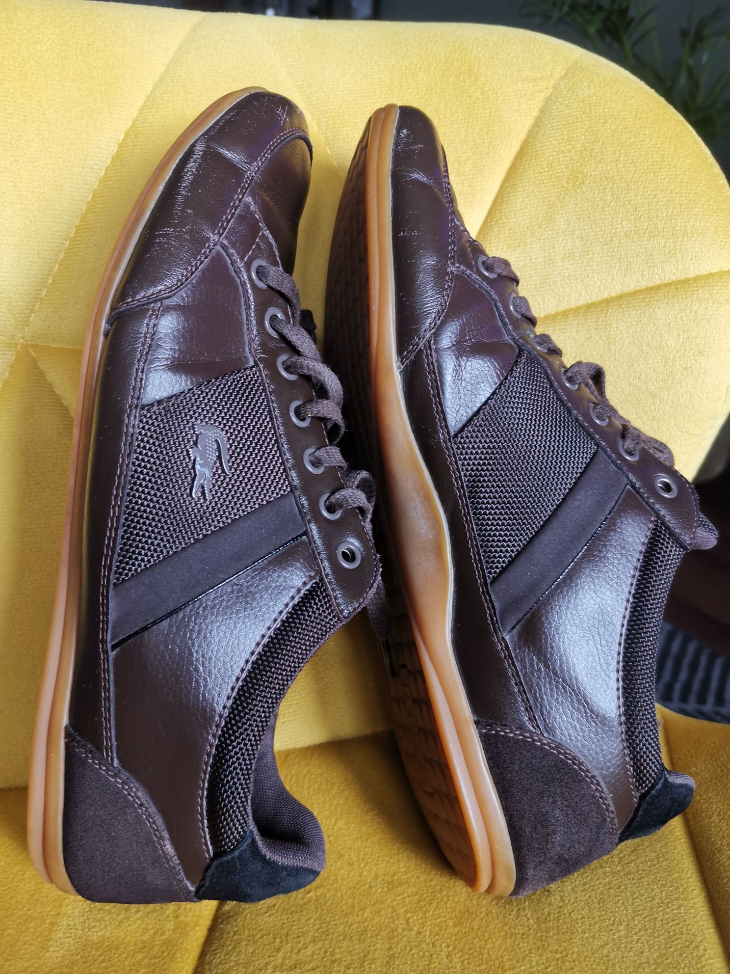 buty skórzane lacoste 42/43 27,5cm brązowe B.d stan