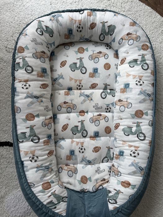 Bambusowy Kokon Niemowlęcy - Retro Boys, zieleń