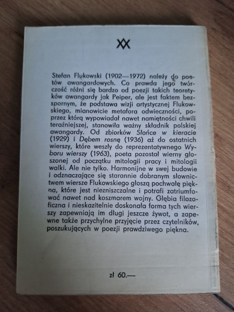 Obraz oszczepu i inne wiersze Stefan Flukowski wyd. I